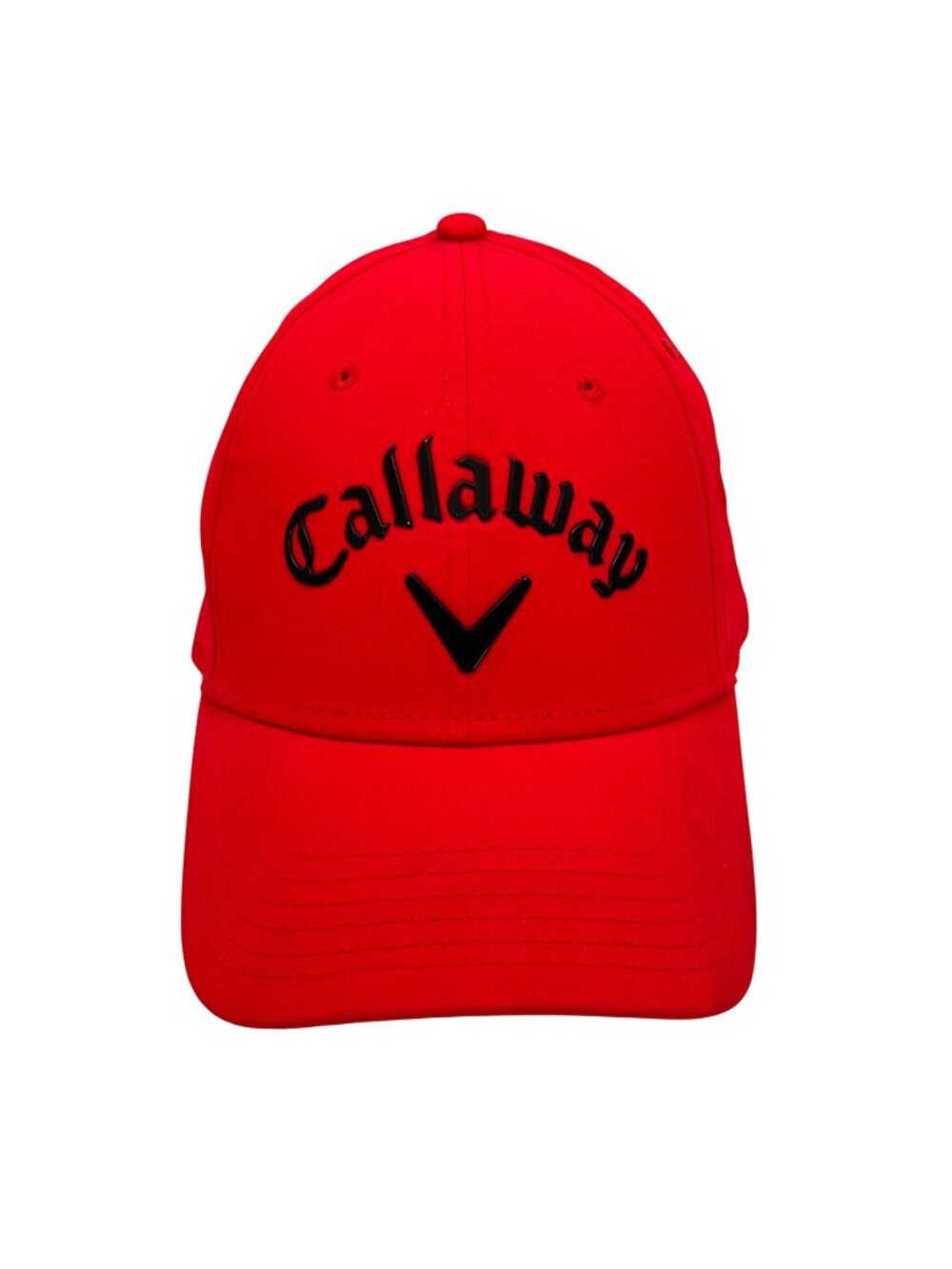 Callaway Golf Cap Hat Raised Letters & Emblem Red Lightweight Breathable Adjust